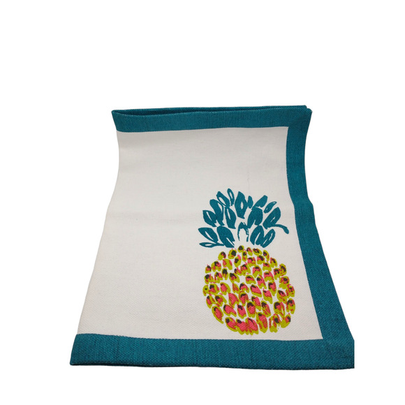 Pretty Pineapple Placemats 100% Cotton Made in India Set of (4) Summer Party - Picture 5 of 7
